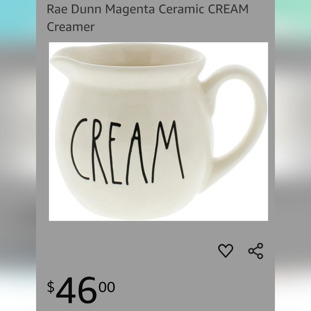 Rae Dunn Cream Ceramic Creamer